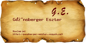 Günsberger Eszter névjegykártya