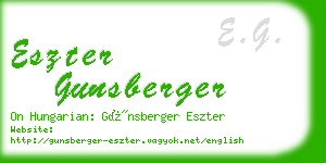eszter gunsberger business card